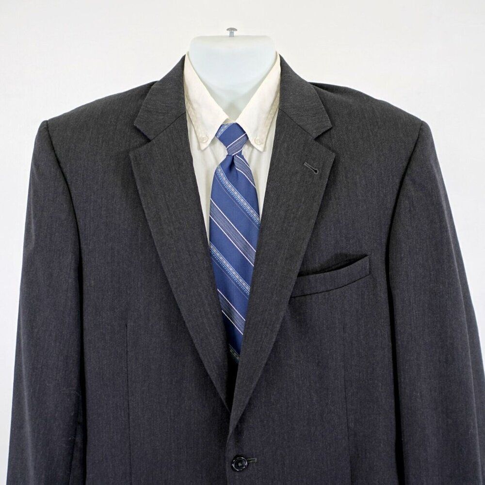 Jos A Bank Signature 42L / Slim 44L Gray Wool Suit Jacket 2 Button Padded Should